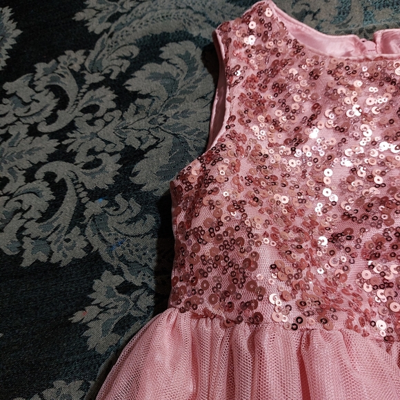 Girls Pink Sequin Formal Dress 5 - Picture 3 of 6